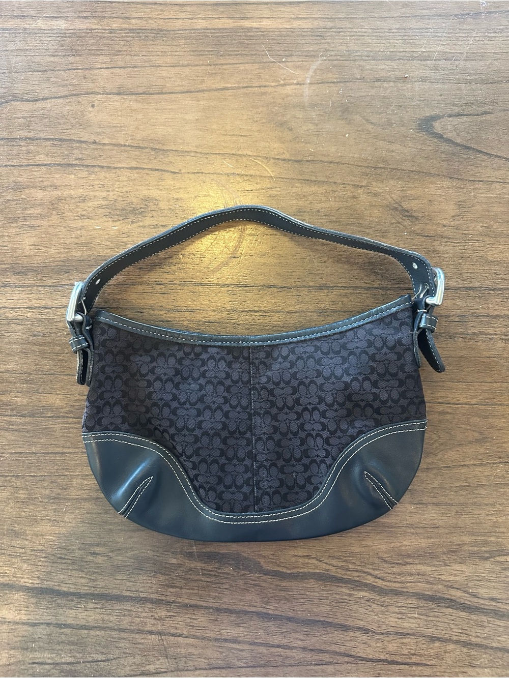 Coach Soho Signature Hobo Bag Black Jacquard Y2K Shoulder Purse